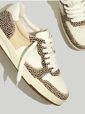 Madewell court sneakers in spotted calf hair